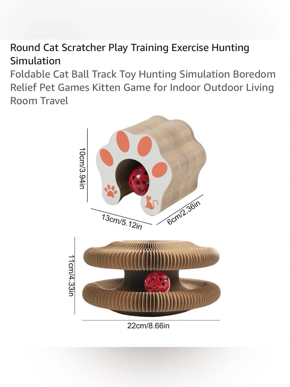 Set of 2 round scratchers play training plus pet collar holder for air tag